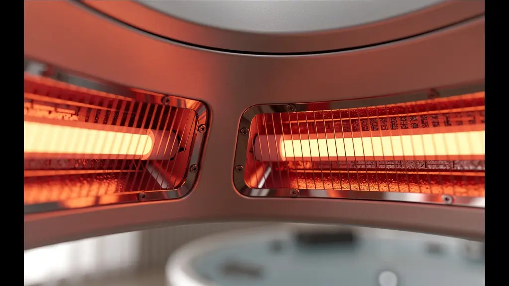 Panneaux émetteurs infrarouges d'un dôme bien-être diffusant une lumière rouge-orangée
